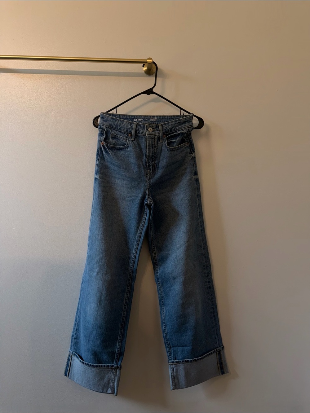 Old Navy Cuff High-Waist Light Blue Jeans